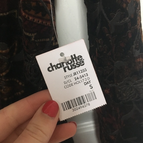 nwt charlotte russe womens s velour romper bell sl - Picture 4 of 5